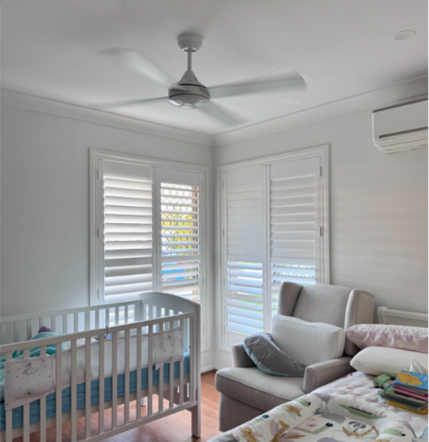 PVC plantation shutters installed for children room windows