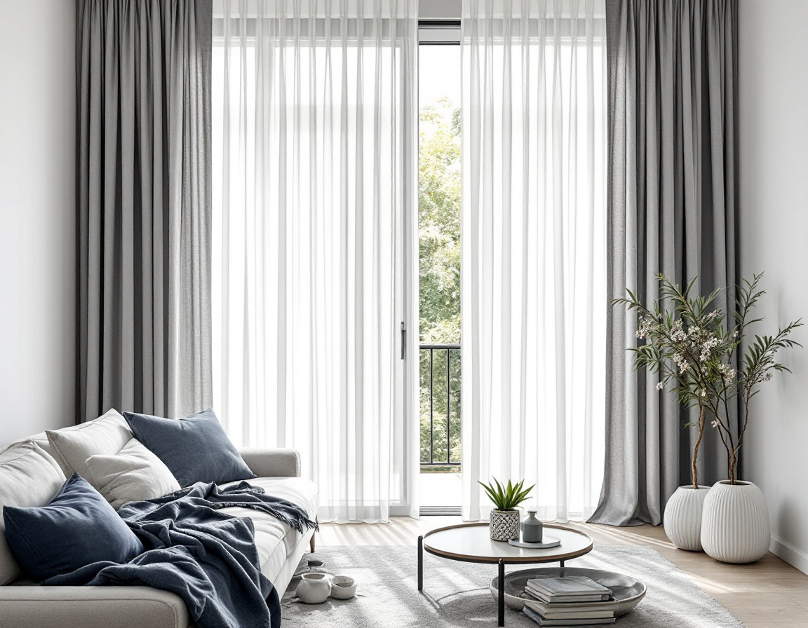 Pair with curtains