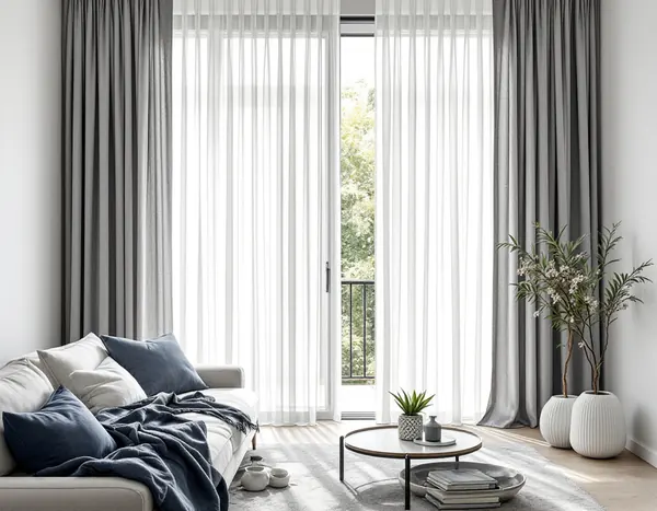 Pair with curtains